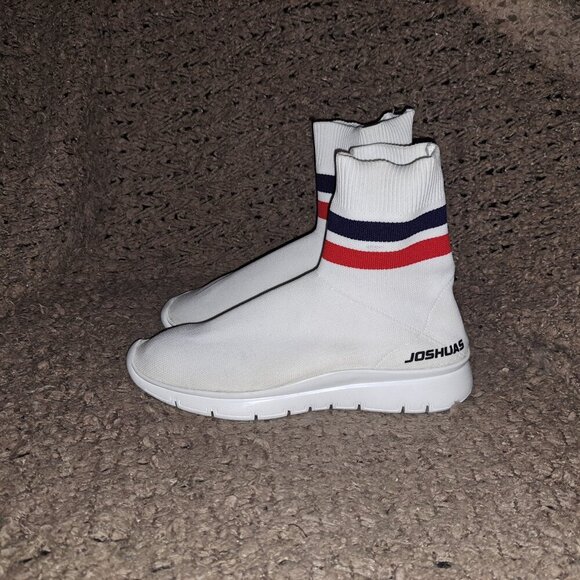 JOSHUA SANDERS-Joshuas Jump High Too Sock Sneakers-White-Sz 35-Excellent - Picture 2 of 7